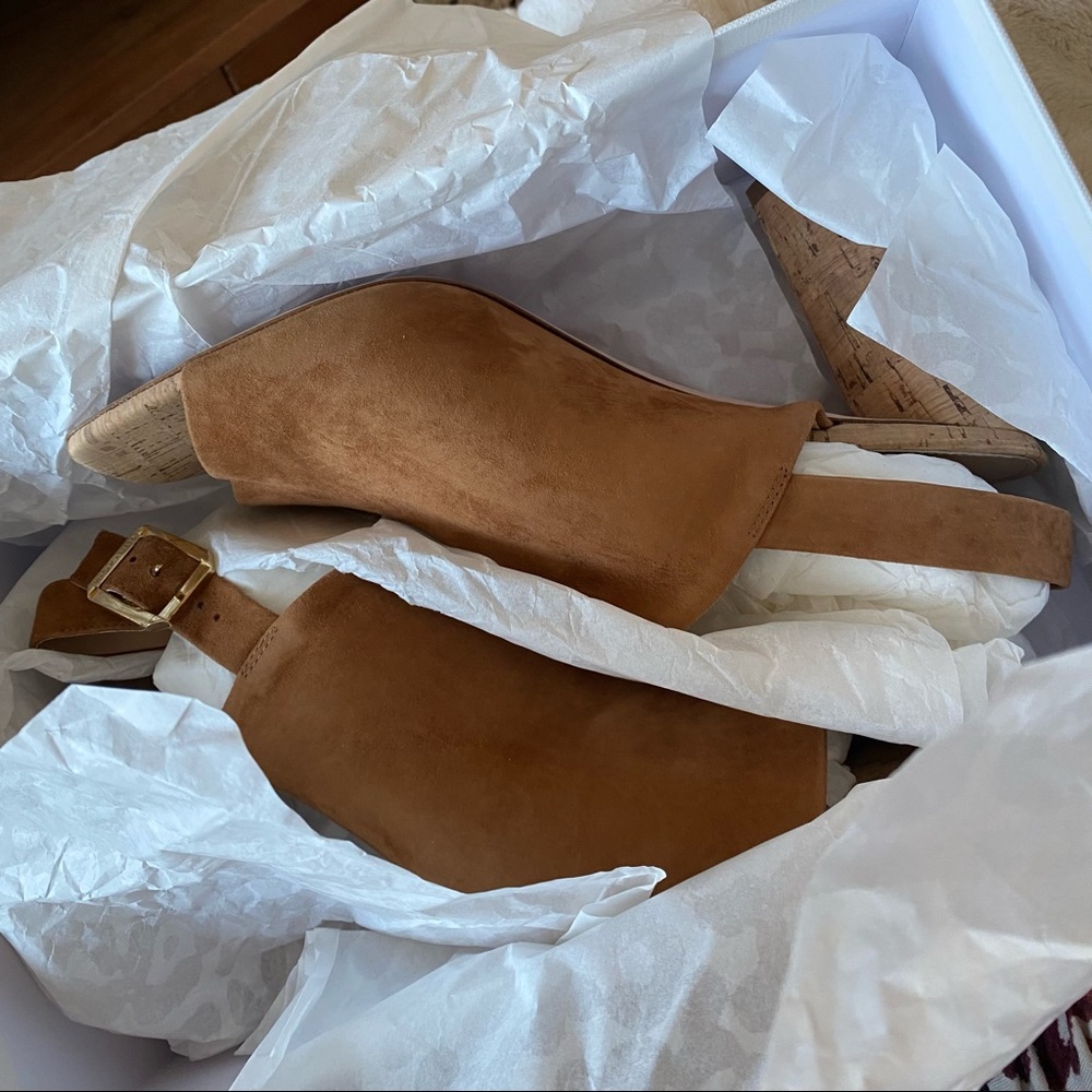 New Veronica Beard Bodhi Suede Slingback Heels - Picture 3 of 5